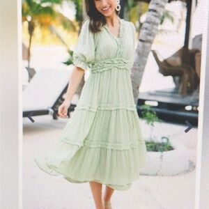 Mint Green Ruffle Midi Dress – Size S by ShoptheMint